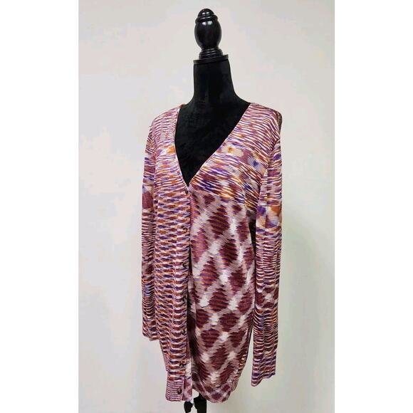 Free People Into The Night Tunic Cardigan Sweater Medium Purple Multicolor NWT - Picture 4 of 7